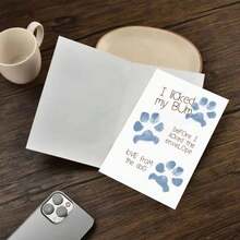 1 pieza Tarjeta de felicitación con sobre con diseño de "Lamida de trasero de perro y lamida de sobre", con lindas huellas de patas y texto hilarante, perfecta para propietarios de perros adultos, ideal para cumpleaños y celebraciones divertidas, tarjeta de felicitación|Tarjeta de humor de perro|Tarjeta de felicitación de papel - Multicolor - Ver 8