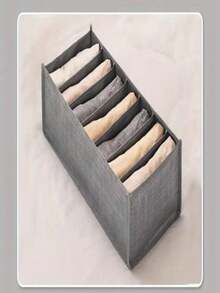 1个衣柜收纳盒，7/9格便携式衣柜整理盒，分隔式收纳盒，可折叠衣柜抽屉收纳盒，适用于存放内衣、袜子、围巾、打底裤、T恤、牛仔裤，必备衣柜整理用品和旅行配件，节省空间的衣柜收纳方案（1个） - 灰色 - 查看 8