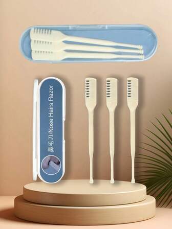 Dubbelhuvudig näshårsax, manuell rengöring av näshårsartefakter, bärbart verktyg för att trimma näshår, bärbart manuellt 360° roterande dubbelhuvud, perfekt present till män, lätt att bära, lämplig för semester, affärsresor, lätt att bära