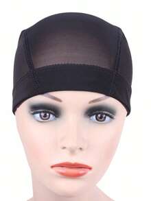 1pc Free Size Stretchy Mesh Dome Wig Cap, Breathable Woven Wig Cap Easy To Sew Hair In