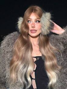 额头蕾丝 4 * 1，额头蕾丝卷发假发，多色卷发假发，30 英尺长，自然逼真，适合日常佩戴。 - 彩色 - 查看 5