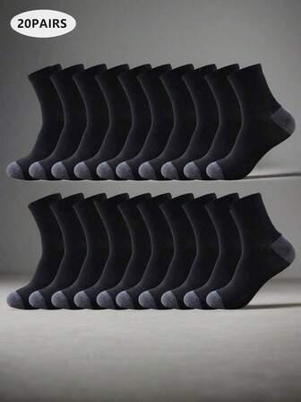10/20 Pairs Men's Breathable Moisture-Wicking Comfortable Sports & Casual Mid-Calf Socks, All Season