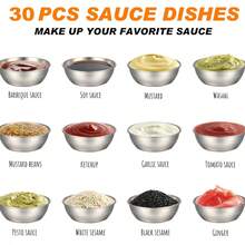 طبق صلصة من الفولاذ المقاوم للصدأ، طبق فردي صغير للحصة الواحدة، طبق دائري لتتبيلة التوابل، طبق معدني صغير لتحضير التوابل والصلصات والصويا - فضي - مشاهدة 8