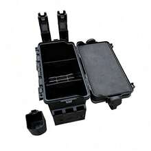 五合一多功能钓具盒套装，包含1个钓具盒、2个鱼竿架、1个钳子桶、1个杯架，采用安全锁设计，品质优良，适合狩猎和钓鱼爱好者，是父亲节的绝佳礼物，可用于存放钓鱼装备、户外用品、时尚收纳用品，结构坚固，是户外探险家、露营装备的理想之选，小巧便携，品质卓越，是户外爱好者的必备良品。