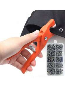 400pcs 5-Prong Metal Snap Button Set, Sewing Buttons Kit With Manual Plier And Storage Box, Suitable For DIY Crafts, Clothing, Hats, Bags, Etc. - Silver - View 2