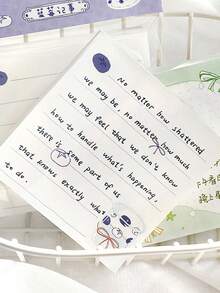 100pcs Afternoon Leisure Illustration Memo Pad, Seine Breeze Series, Suitable For Gifts, Office, Home, Marking, Labels, Classrooms, Entertainment Toys, Student Journals, Creative Vintage Decor Stickers