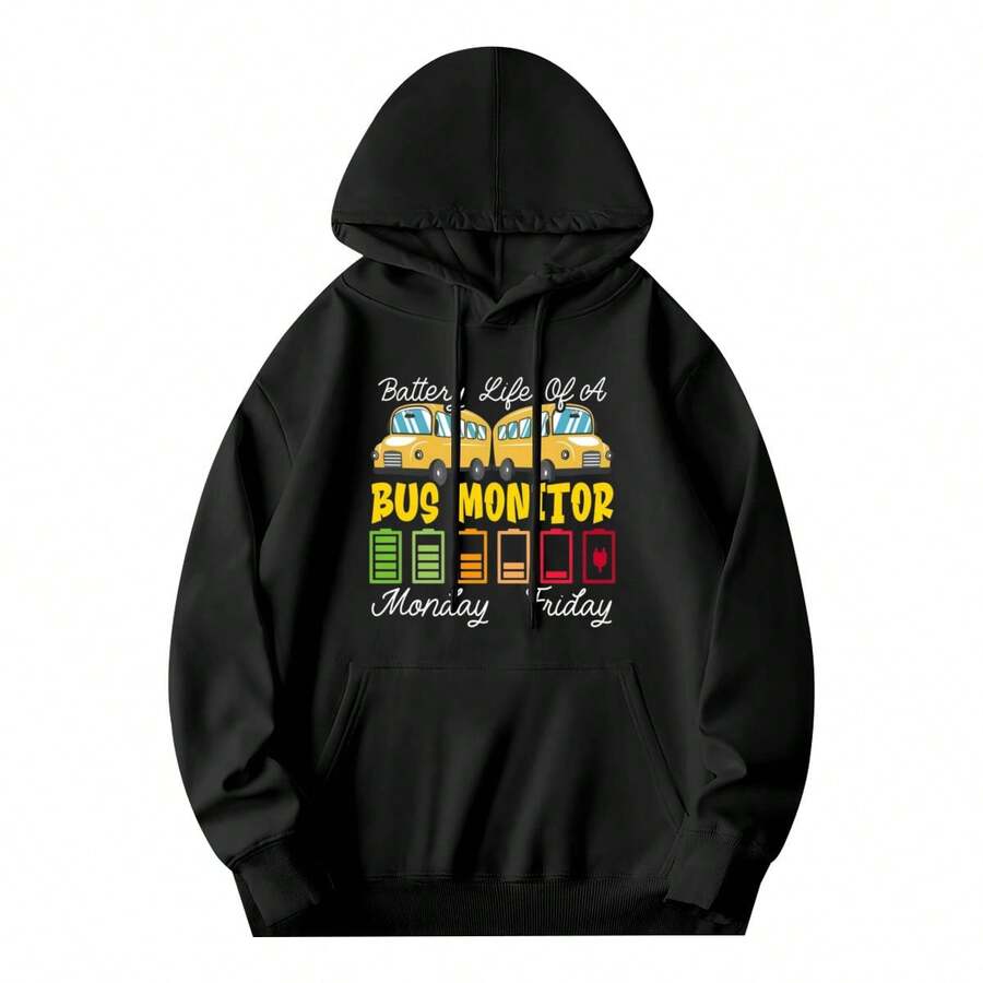 School Bus Monitor Bus Aide Attendant Bus Monitor Pullover Hoodie,Soft And Breathable Fabric, Loose Style, Perfect For Concerts And Hiking Trips - 款式29 - 查看 1