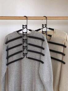 5 Packs Metal Heavy-Duty Space-Saving Coat Hangers, 5-In-1 Multi-Layer, With Non-Slip Foam Padding, For Coats, Sweaters, Suits And T-Shirts