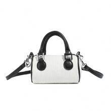 Bolso de mano con diseño de letra, mini bolso tipo almohada, bolso bandolera para niñas - A - Ver 17