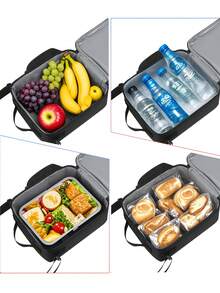 Reusable Insulated Lunch Box Bag, Large Capacity Tote With Shiny Sequins For Kids, Waterproof Zipper Closure, Portable Lunch Bag For Travel, Camping, Work, Back To School