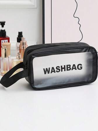 1pc High Quality Makeup And Toiletry Storage Bag - Transparent PU + Matte PVC Material, Suitable For Bathroom, Travel, Gym, Swimming - With Clear Window, Zipper Design, Transparent Toiletry Bag, Toiletry Storage And Organization, Women's Travel Toiletry Bag, Women's Travel Toiletry Bag, Hanging Travel Toiletry Bag, Bathroom Storage, Vacation Packing Solution, Fashionable Storage, Sturdy Construction