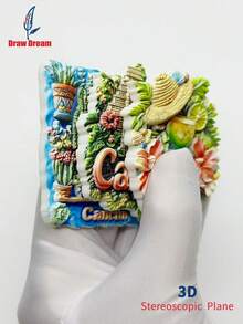 1 nam châm tủ lạnh 3D hình Cancun, Mexico - Cầu thang đỏ + Cây thủy sinh + Mũ Sombrero & Cocktail, Bộ sưu tập quà lưu niệm du lịch thế giới, Nhãn dán tủ lạnh từ tính kỷ niệm du lịch cá nhân hóa, Trang trí nhà cửa, Nhà bếp, Phòng ngủ, Văn phòng, Tủ, Quà tặng thủ công, Quà lưu niệm ngày lễ - Nhiều màu - Xem 3
