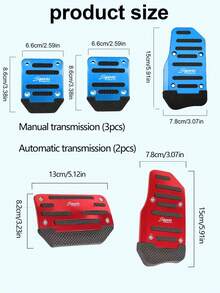 3pcs/Set Universal Car Brake & Accelerator Pedal Covers (Manual Transmission), 2pcs/Set (Automatic Transmission)