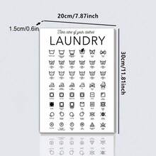 1pc Simple Laundry Canvas Poster, Modern Art, For Bathroom Laundry Room, Home Wall Art Painting, Framed/Unframed - Black and White - View 9