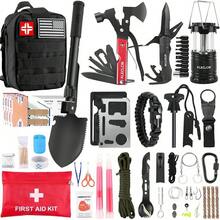 Survival Kit And First Aid Kit, 160 Pcs Emergency Supplies Camping Accessories With Upgraded Molle Bag, Gifts For Men And Women Outdoor Adventure Camping Hiking Hunting - 黑色 - 查看 4