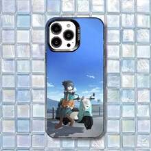 Funda de Teléfono Anime Y-Yuru C-Camp para iPhone17,16,15,14,13,12,11 Plus,Pro Max Cubierta Blanca Mate a Prueba de Golpes - z6 - Ver 11