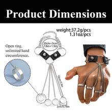 1 PC Punk Chain Tassel Bracelet With Finger Rings, Gothic Hand Harness & Kurapika Chain Hand Chain Jewelry For Women And Men - Silver Black - View 10