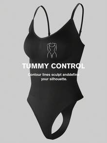 1pc Women's Backless Seamless Bodysuits Shapewear - Black - View 4