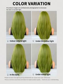 7JHH WIGS 24-Inch Long Layered Green Wig With Bangs, Made Of Soft Heat-Resistant Synthetic Fiber, Suitable For St. Patrick's Day Parties, Cosplay, Halloween, Music Festivals And Other Occasions - Grass Green - View 8