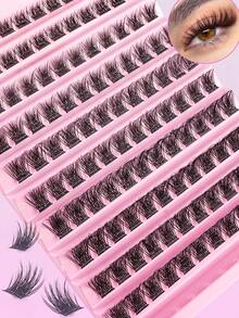120PCSsingle-Cluster False Eyelashes, Large Capacity, D-Curl, DIY False Eyelashes, Natural Style, Extra Thick, Lightweight And Flowing, Super Soft, Reusable, Single-Cluster Segmented False Eyelashes, Eyelash Extension, Suitable For Travel, Daily Beginners, Wedding, Date, Party, Festival, Especially Suitable For Christmas, Halloween And Gift Eyelashes - Black - View 9