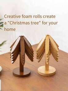 3/4/5pcs Wooden Heat Insulation Pad Set, Foldable Tree-Shaped Black Walnut Wood Placemat Holder, Heat Resistant Coasters, Wooden Placemats, Pot & Cup Mats, Christmas Gift - Multicolor - View 7