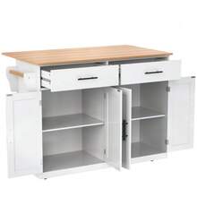 Serving Trolley With Folding Top, 120 X 46 (70) X 91 Cm, White, With Wheels And Interchangeable Wooden Feet, Ideal For The Kitchen And Dining Room. - White - View 9