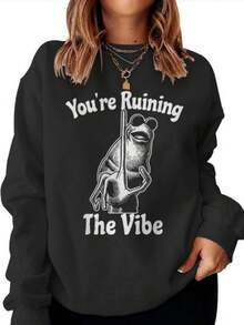 Youre Ruining The Vibe Marcus The Worm Meme Womens Women Sweatshirt - (2) - màu đen - Xem 1