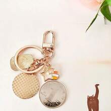 1pc Cartoon Lovely Blue Dingdang Cat Bell Key Chain Student Birthday Gift USB Pendant, Christmas, Christmas Sock Stuffing, Christmas Gift, Christmas, Christmas Decorations - Multicolor - View 2