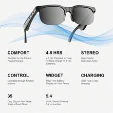 Smart Glasses Supporting Hands-Free Calls And Music Playback-Featuring A Lightweight Design, Volume Controls, A Built-In Microphone, And USB Charging. Suitable For A Wide Range Of Occasions, They Make An Excellent Gift. - Multicolor - View 5