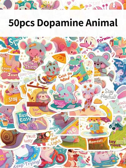 50张街头涂鸦卡通可爱创意贴纸，可装饰桌面、水瓶、手机壳、笔记本电脑等，个性化定制