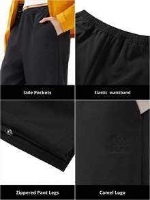 CAMEL CROWN 女士户外软壳裤秋冬季防水防风加绒保暖休闲长裤 - 幻影黑 - 查看 3