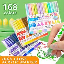 168-Colour Liquid Acrylic Gel Pen Set, 1.0 Hard Tip, High Colour Concentration, Gradient Colour Scheme, Suitable For Writing, Drawing, Doodling, And Use On Multiple Surfaces