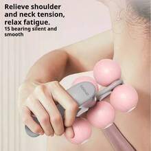 Rolă de masaj pentru gât - Minge de masaj muscular, Clemă circulară mică și ușoară pentru picioare pentru bărbați și femei pentru exerciții fizice și relaxare, Role manuale cu 6 roți, Instrument de relaxare pentru yoga, fitness