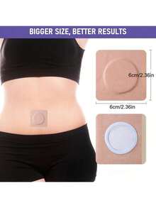 50/100 piezas Envoltorios de aceite de ricino desechables, cubiertas de algodón orgánico autoadhesivas para el cuidado del abdomen, almohadillas absorbentes para el ombligo para el abdomen, las rodillas y los pies - Color piel