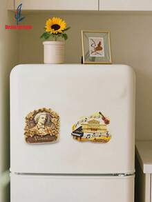 1pc Vienna Theme 3D Stereo Fridge Magnet, Creative Home Decor Gift Suitable For Home, Kitchen, Room, Office, Cabinet, Crafts, Holiday Souvenir, Exquisite Small Gift - Multicolor - View 9