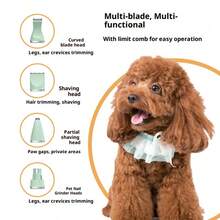 New 4-In-1 Electric Pet Grooming Clipper, Cat Paw Hair Trimmer, Dog Shaver, Rechargeable Cordless Pet Grooming Kit With Replaceable Blades - Multicolor - View 4
