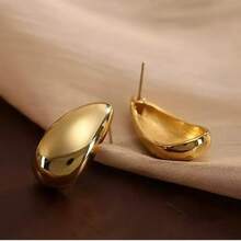 Fashionable Titanium Steel Classic Water Drop Design 18k Earrings Suitable For Women's Daily Wear - Gold - View 2