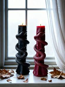 手工蛇形蜡烛，逼真蛇纹，手工香氛大豆蜡烛，哥特式装饰，适合家居、情人节、酒店装饰、圣诞节、房间装饰、节日装饰，是送给朋友、家人、伴侣的最佳礼物，也是送给女友和女性生日的理想礼物 - 彩色 - 查看 5