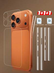 1pc PET Soft Film Curved Edge Tempered Glass Screen Protector Compatible With Iphone 17/17 Air/17 Pro/17 Pro Max, Anti-Scratch Transparent Film, Protective Layer + High-Definition TPU Ultra-Thin Fiber Glass Base Film, Lens Hollow Base Protection 1pc + High-Definition Ultra-Thin Naked Feeling Phone Anti-Scratch Side Film, Transparent Frame Protective Film, Full Coverage - Clear - View 14