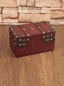 QINBEIYOU Vintage European Style Dual Leather Watch & Jewelry Storage Box, Room Decor - Dark Grey - View 8