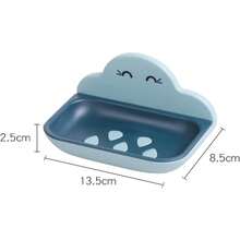 Jabonera autoadhesiva, jabonera de plástico, jabonera con Orificio de Drenaje, Recipienteón, Rejilla Esponja de Cocina, Uso repetido, fácil de Limpiar (Color : White) - 1 - Ver 2