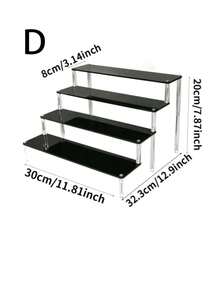 1pc Black Acrylic Multi-Tier Perfume Display Stand, Multifunctional Storage Organizer. Can Be Used As Jewelry Holder, Vanity Organizer, Perfume Rack, And Other Item Storage. Bathroom Accessories And Room Decor. - Black - View 13