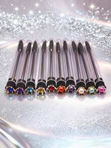 1/3/5/7支装心形钻石珍珠彩色试管睫毛眉刷，便携式旅行化妆刷 - 彩色 - 查看 1