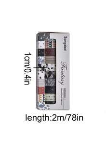 10rolls Fantasy Vintage Stamp Washi Tape, European Style Decorative Background Tape For Journaling, Scrapbooking, DIY Crafts And Planner Decorating - Multicolor - View 2