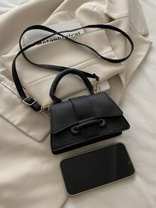 Bag Women's New 2025 Pu Niche Crossbody Bag This Year's Popular One-Shoulder Handbag Premium Crossbody Bag Bag Women's 2025New Summer Y2K Hottie Niche Mini Chain Bag - Black - View 4