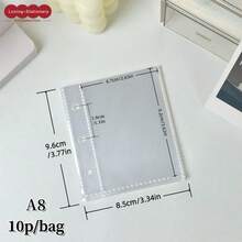 10/20/30/50 tờ giấy trong suốt khổ A6/A7/M5/A8, giấy chèn album ảnh hai mặt, bao đựng ảnh, giấy thay thế cho sổ dán sticker, chất liệu PP chất lượng cao, thích hợp để đựng ảnh thần tượng, bưu thiếp, thẻ sưu tầm, ảnh, thẻ học sinh, lưu trữ tài liệu, văn phòng phẩm, sổ kế hoạch, v.v. - Trong sáng - Xem 14