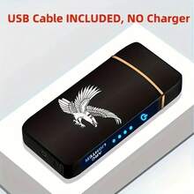 Double Arc Windproof Flameless Fingerprint Touch Lighter With LED Battery Display, USB Touch Metal Plasma Lighter, Men's Gift - 彩色 - 查看 2