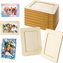 12 قطعة إطار صور خشبي مع 12 لون طلاء و2 فرشاة، مناسب للصنع اليدوي، مقاس الصورة 4 * 6 بوصة، إطارات خشبية قائمة DIY غير مكتملة، رائعة كهدية عيد ميلاد وعيد الميلاد للحرف اليدوية والديكور - متعدد الألوان - مشاهدة 10