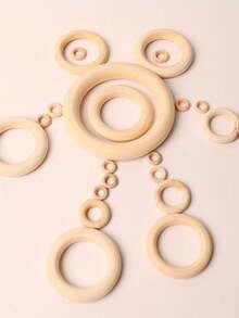 5pcs-50pcs 20-80mm Unfinished Wooden Rings Multiple Sizes Solid Color Natural Wood Circle Rings For Macrame Craft Jewelry Decorative Wooden Hoops - Wood Color - View 8