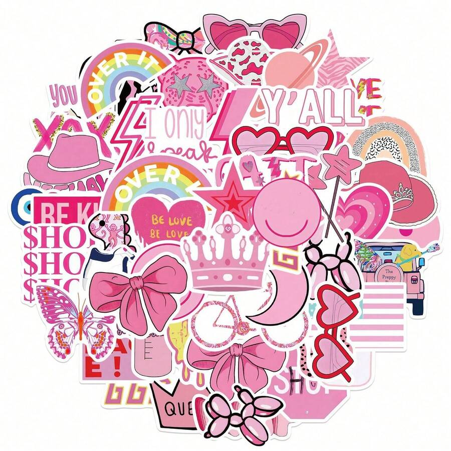 50Pcs 2026s Preppy Senior 2026 Stickers Senior 2026 Gifts Class Of 2026 Scrapbook Aesthetic Stickers Pack Fashion Ins Stickers Cartoon Graffiti Stickers Preppy Stuff Preppy Room Decor Preppy Things Preppy Gifts Colored Aesthetic Stickers Vinyl Waterproof Stickers For Journaling Computer Scrapbook Luggage Water Bottle Phone - Pink - View 1